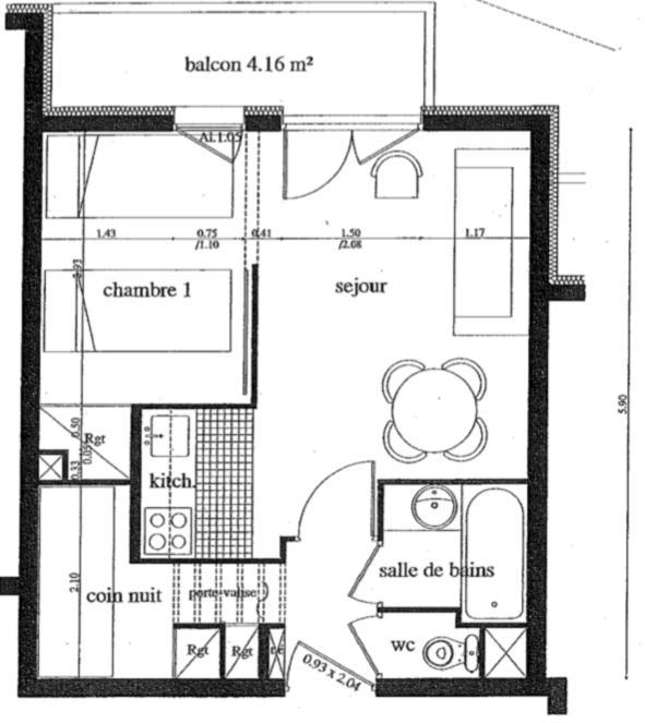 Appartement Risoul, 2 pièces, 6personnes avec Piscine Esterno foto